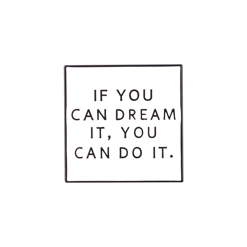 

Трендовая брошь из сплава с геометрической формой и надписью Go Det T Girl для любителей моды XZ5318