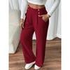 Pantaloni Eleganti da Donna a Vita Alta con Gamba Larga Comodi Casual o da Ufficio, Pantaloni dalla Vestibilità Rilassata