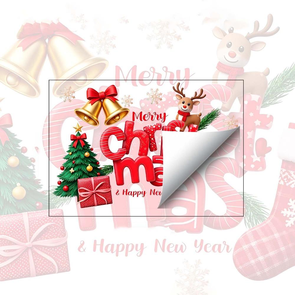 Colorful Christmas Window Sticker Removable Festive Room Decoration Static Glass Cling Homeowner
