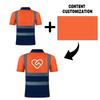 Short Sleeve Polo Collar High Visibility Work Shirt with Reflective Strips for Road Construction and Wear