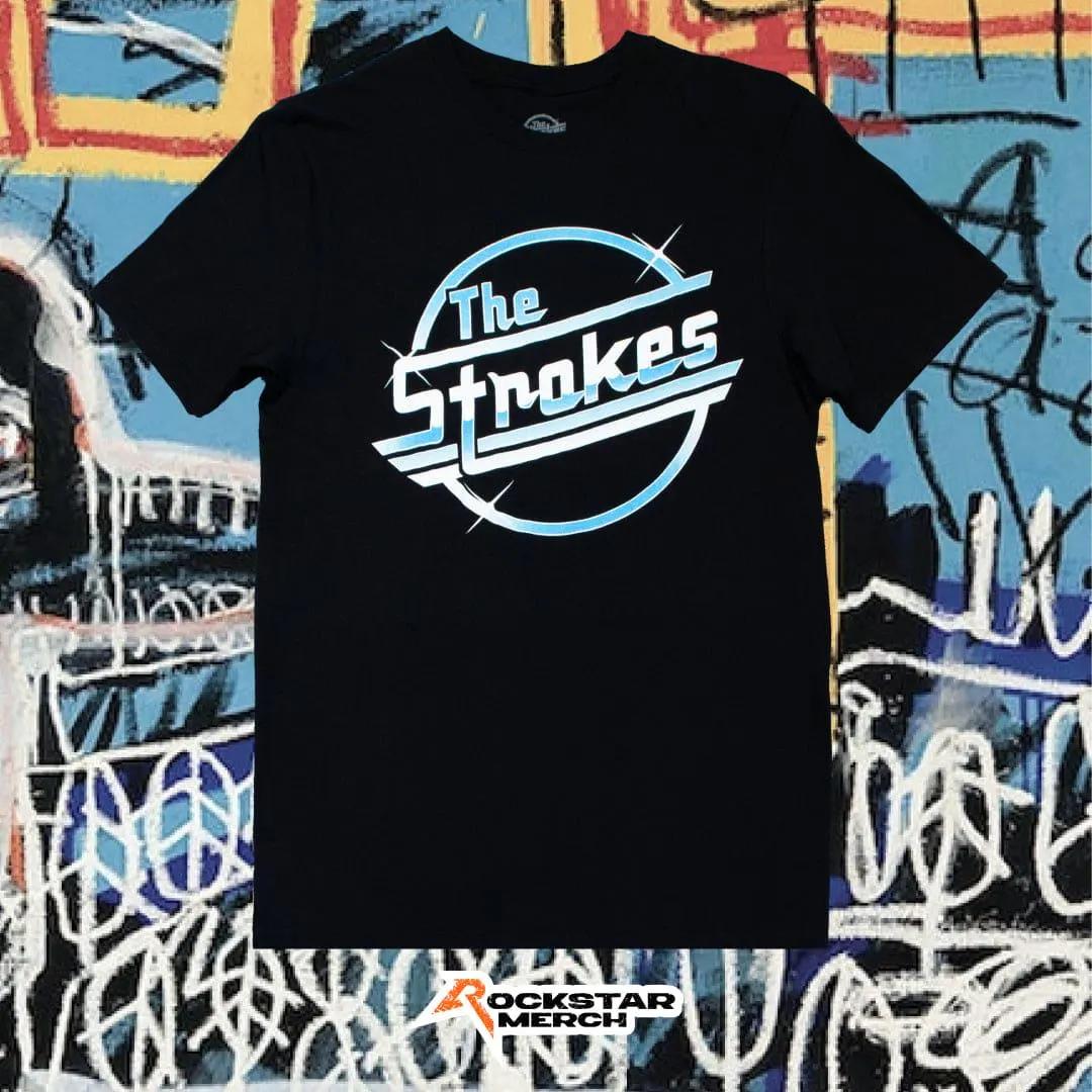 

The Strokes Retro Logo TShirt Indie Rock Band Vintage Graphic Print Casual Cotton Short Sleeve Unisex Streetwear Tee 4XL