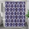 Aegean Blue Geometric Shower Curtain,Waterproof Polyester,Quick-Drying,Fabric Shower Curtains Set For Bathroom,Durable Washable
