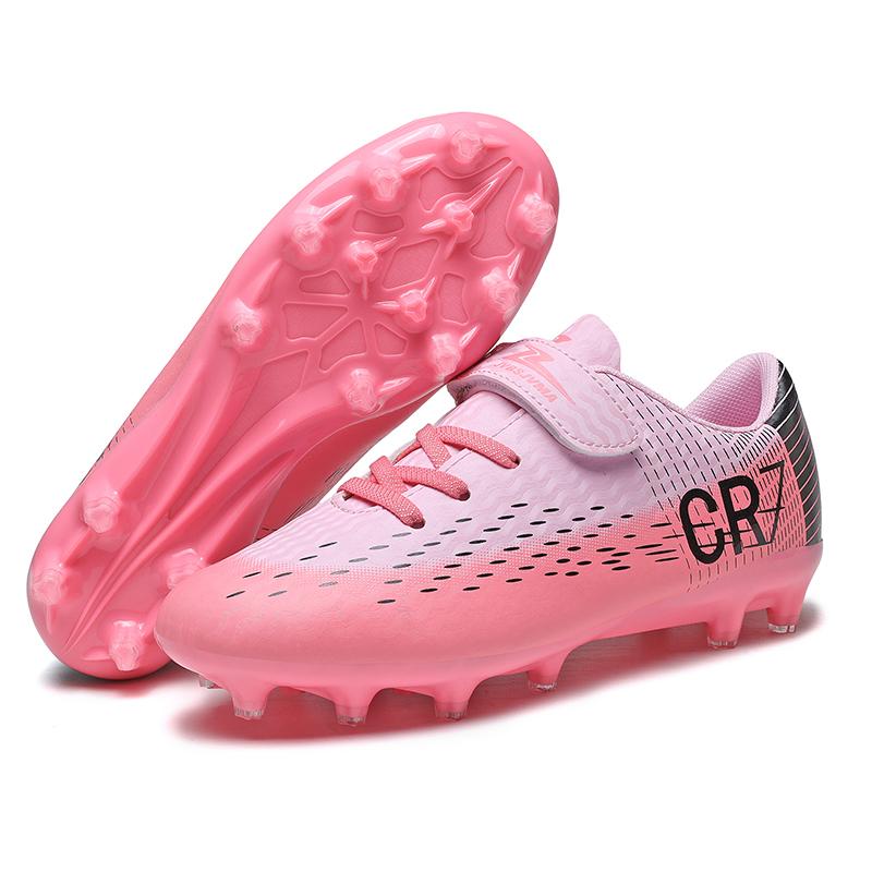 Kinder-Fußballschuhe Society FG Schule Fußballschuhe Stollen Gras Turnschuhe Jungen Mädchen Outdoor-Athletiktraining Sportschuhe 28 rosa