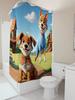 Cute Cartoon Dogs Shower Curtain | Fun Kids' Bathroom Decor