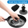 20Pcs Cast Iron Scrubber Food Grade Stainless Steel Chainmail Scrubber with Heat Resistant Pan Scraper Anti-Rust Brush