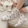 White Socks Pure Cotton Stacking Socks Lace Bow Cute Girl Spring And Autumn Thin Cotton Medium Tube Socks Women