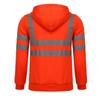 Men's Reflective Sanitation Hooded Sweatshirt with Velvet Lining for Outdoor Use