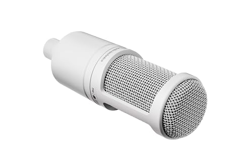Audio-Technica AT2020 CWH Condenser Microphone XLR - Ideal for Video Streaming, Home Recording, Podcasts, Live Commentary, and DTM (Desktop Music) Rec