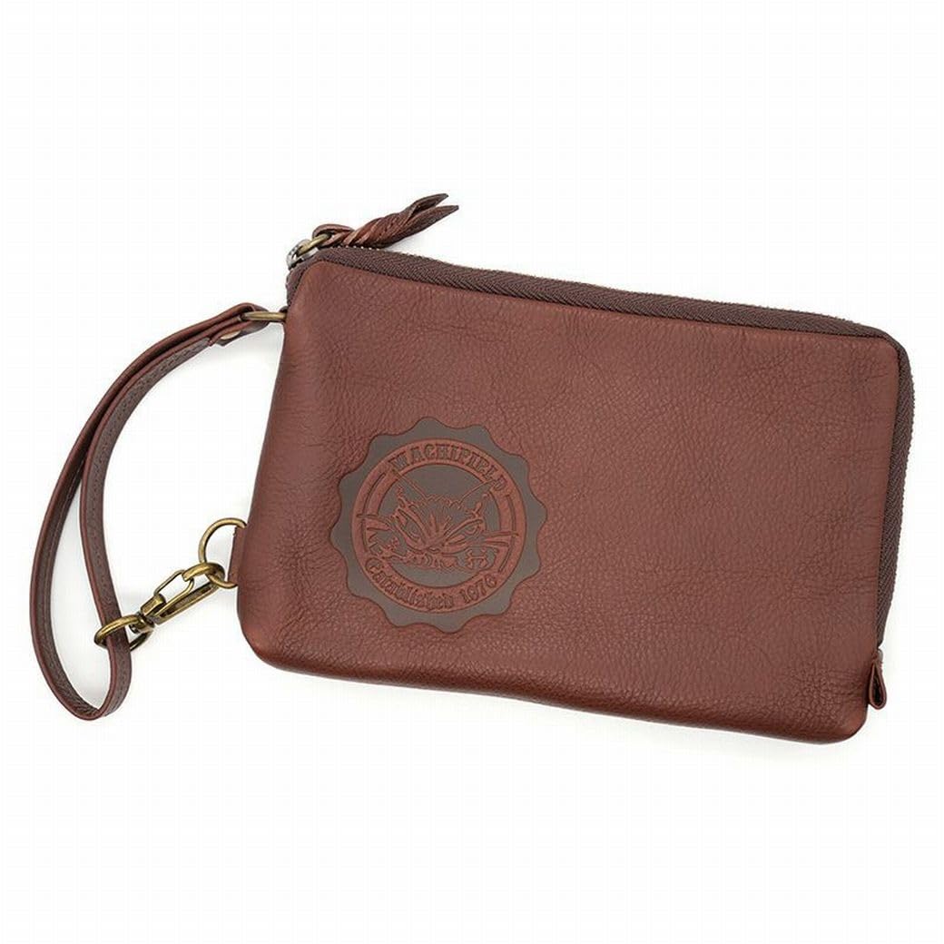 

[WACHIFIELD] Dayan the Cat, Genuine Leather, Large L-Shaped Pouch, Fits Smartphones, Chocolate