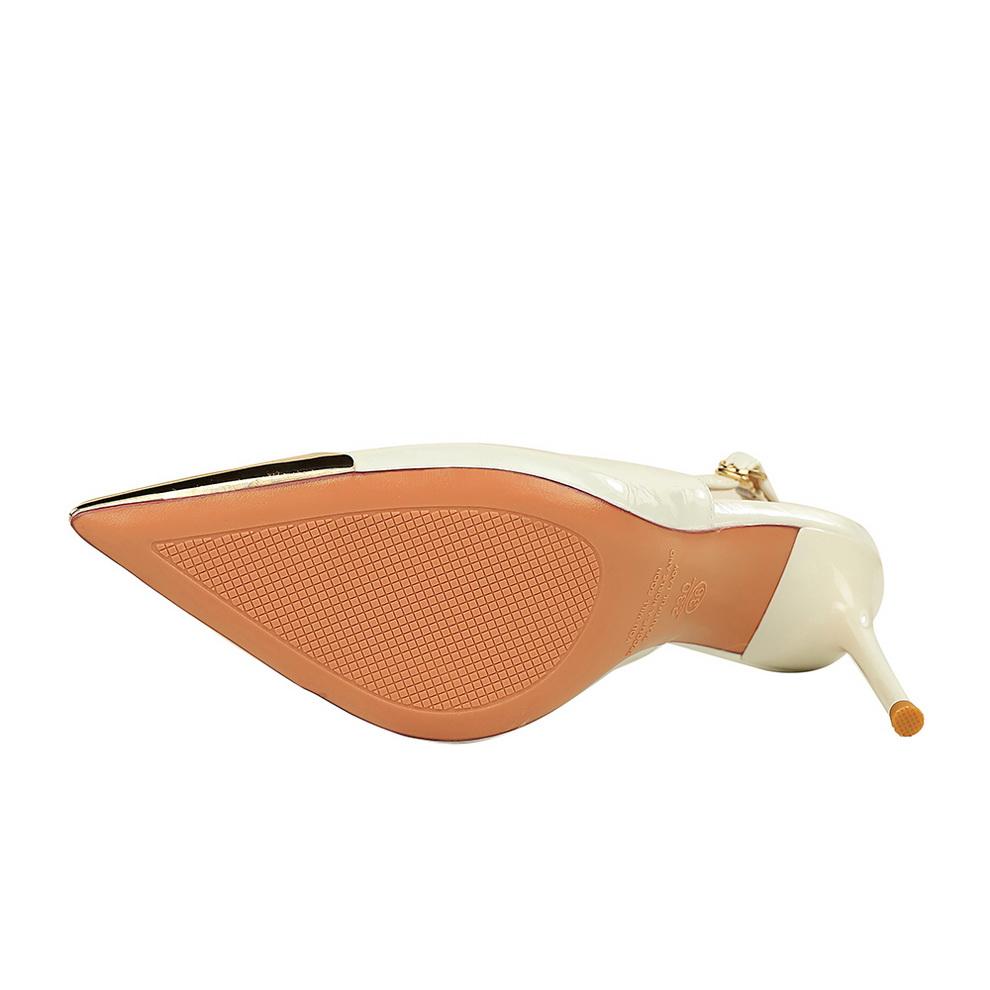 Fashion Super High Heels Women's Metal Pointed Back Hollow Thin Heel Women's Shoes Hollowed Out Back Strap Single Shoe