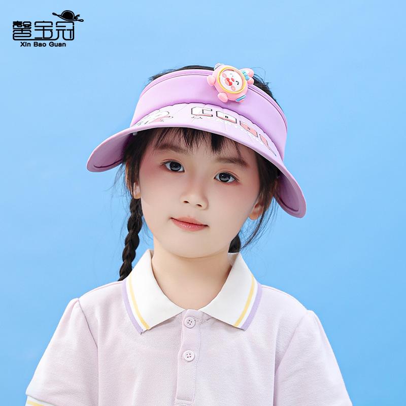 1113 children's hats summer outdoor sunshade sunscreen hats boys and girls cartoon cute big brim empty top sun hat