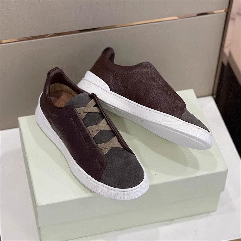 Men's 2025 Autumn Low-Top Non-Slip Slip-On Skate Shoes with Elastic Bands