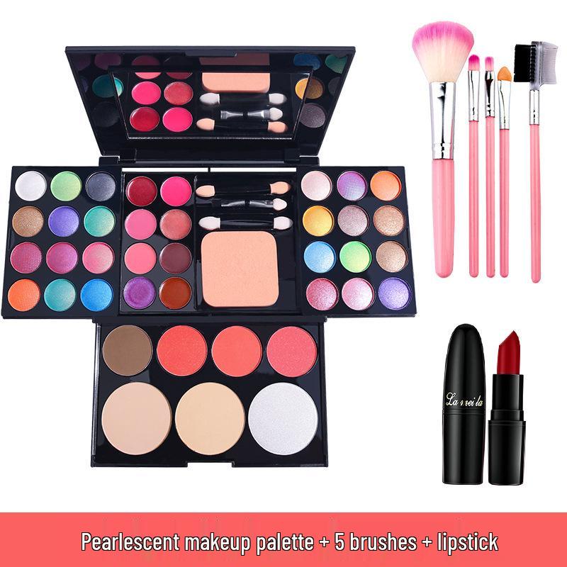 39-Color Eyeshadow Palette & Makeup Set: Beginner-Friendly Blush, Powder, Lipstick Combo