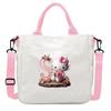 Sweet Cartoon Print 26 Letter Canvas Bag Schoolgirl Portable Crossbody Shoulder Bag Trend