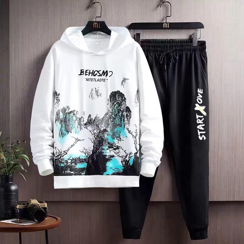 Men's Korean Style Hooded Sweatshirt - Autumn/Winter Loose & Trendy Velvet Casual Top