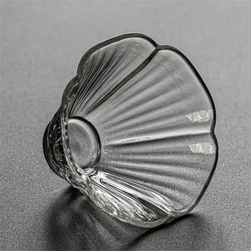 

Japanese Style Flower Shape Small Capacity 40ml Clear Kung Fu Glass Tea Cup Glass Cup Teacup Teaware Accessories 40ml