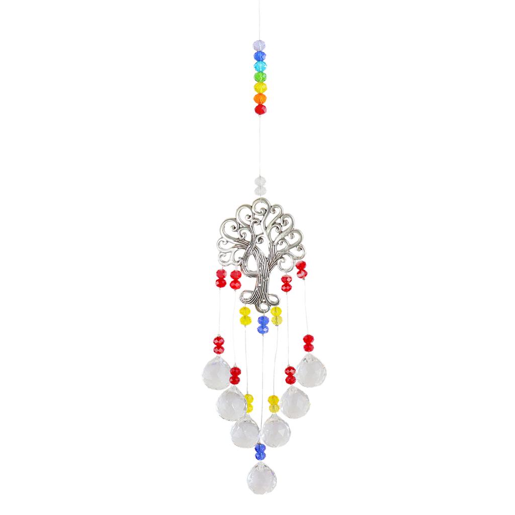 Colorful Crystal Wind Chime Beautiful Garden Jewelry Pendan Decor Suitable for Window Home Car Party Wedding Decoration