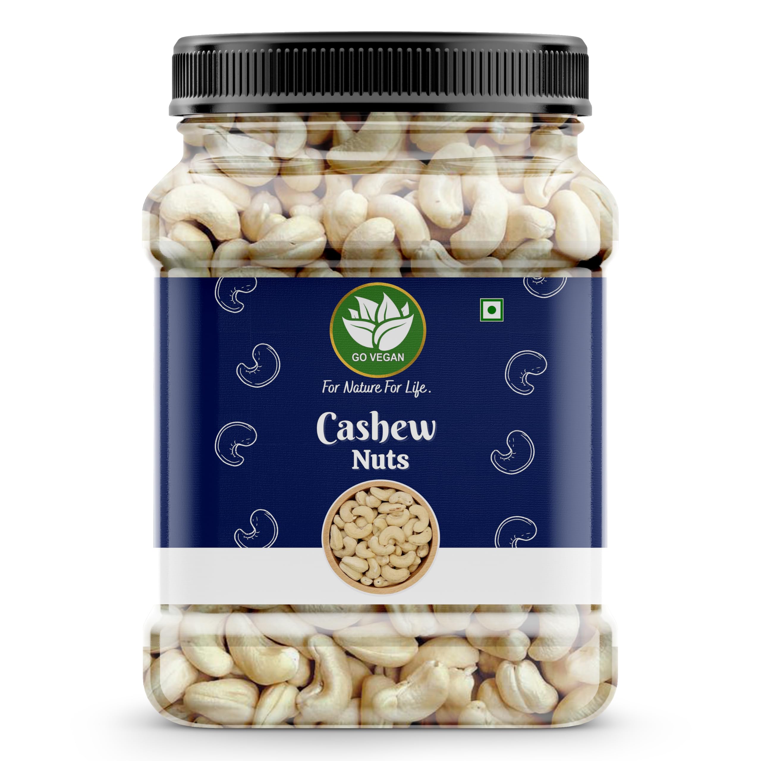 

Go Vegan Whole Cashew Nuts -500GM | 100% Natural Premium Kaju | Nutritious, Delicious & Crunchy Kaju | Rich in Magnesium, Copper & Phosphorus (50