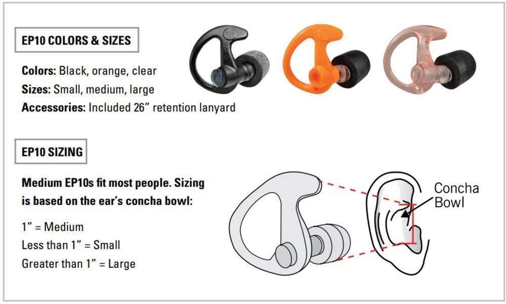 Surefire EP10 VOLLBLOCK OHRENSTÖPSEL MEDIUM SCHWARZ