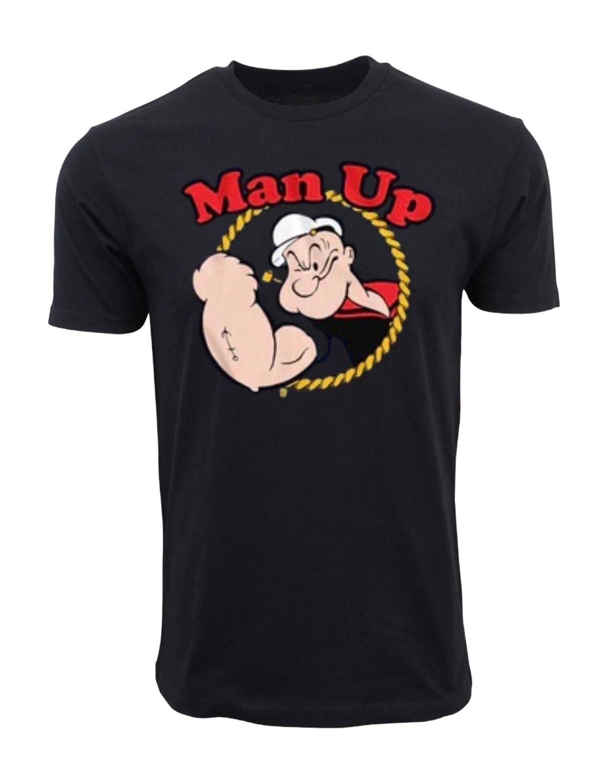 Unisex Adult Casual Graphic POPEYE MAN UP GRAPHIC T SHIRT T-Shirt XXL