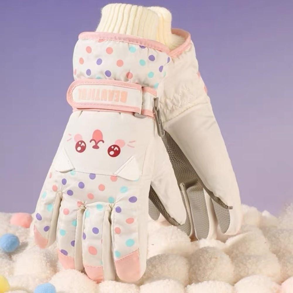 Full Finger Kids Snowboard Gloves Cartoon Girls Skiing Gloves Children Ski Gloves Boys/girls