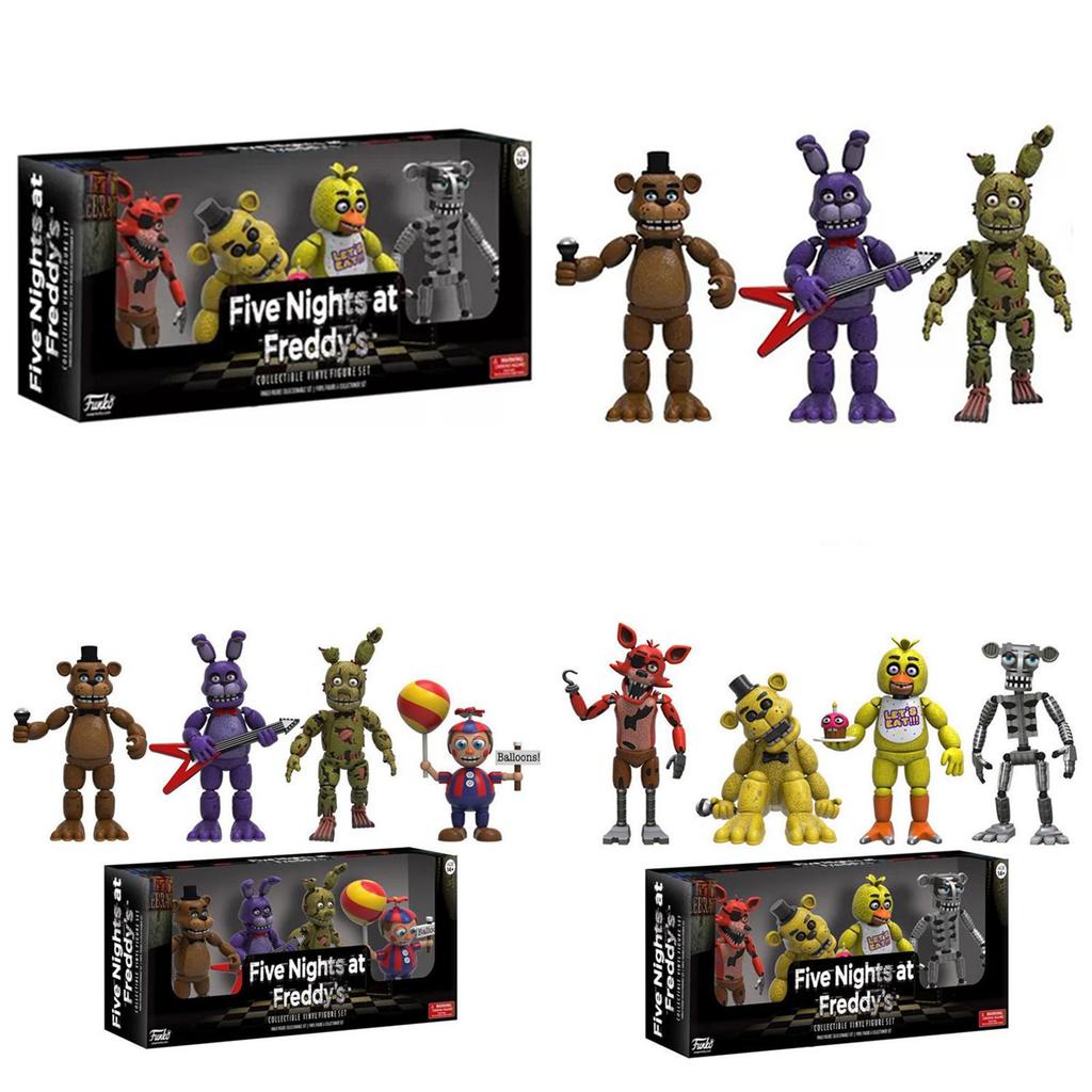 Superbe lot de 4 figurines articulées Five Nights At Freddy's Pizza Simulator pour une collection ultime