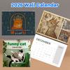 Rolig kattkalender Renässansstil 2026 Kalender Medeltida katt Väggkalender Kreativ 12 månader Kalendrar Gåvor för kattälskare