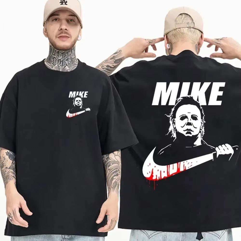 Halloween Horror Movie Man T Shirt Vintage Cotton Tees Shirt O-Neck Short Sleeve T-shirts Women Men Tops Clothing