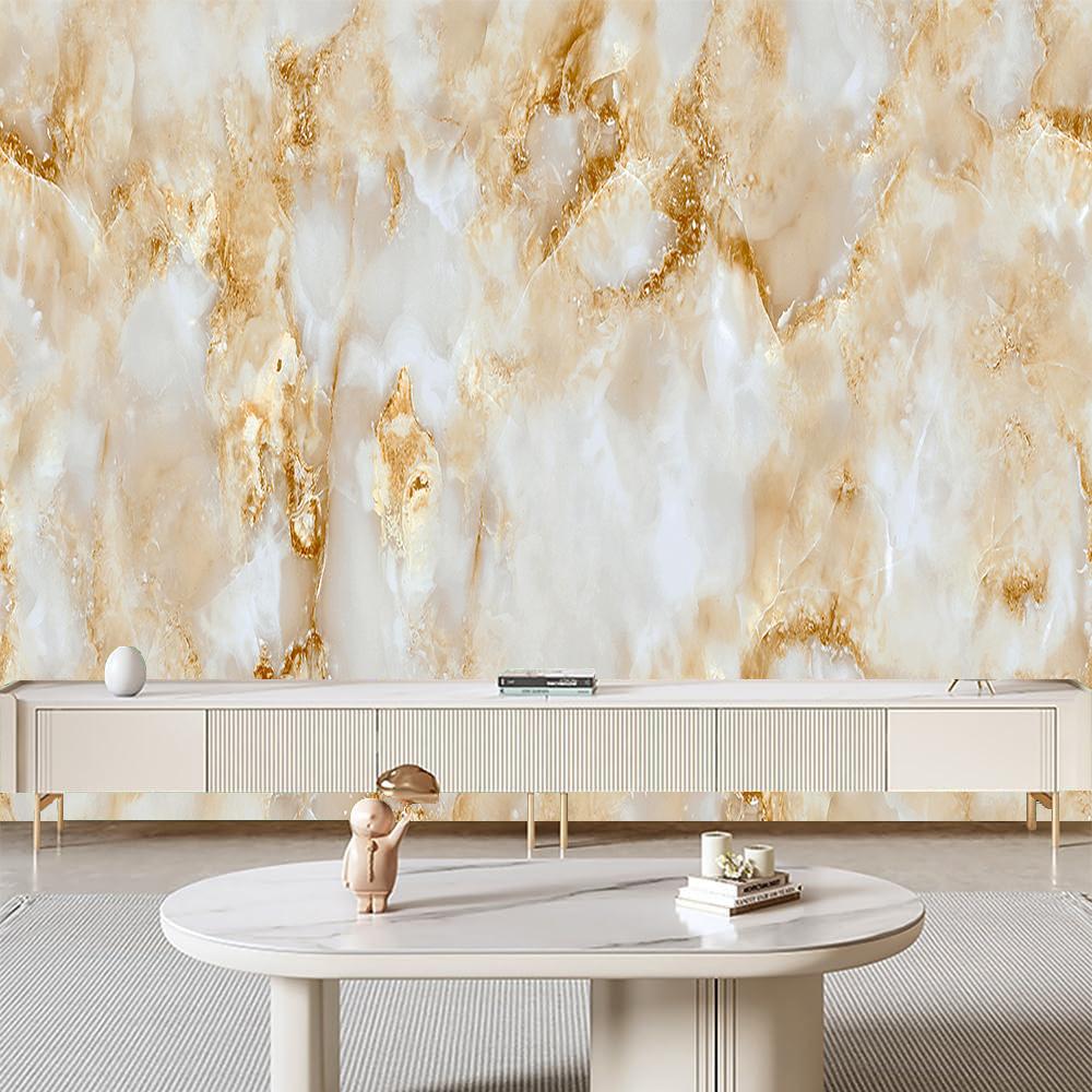 Light Luxury Marble Wallpaper Golden Marble Wall Murals Living Room Home Decor
