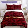 Rose Customize Your Name Bedding Set Breathable Duvet Cover with Pillowcases Home Decoration Birthday Gift