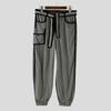 INCERUN Autumn Spring Men Casual Zip-up Waist Stitching Corduroy Harem Pants Trousers