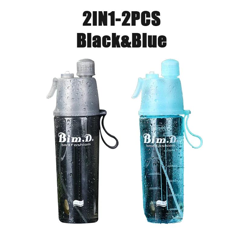 1/2/4PCS Creative Spray Portable Water Bottle Mist Atomizing Bottle for Outdoor Sports Gym Fitness Reusable Leak Proof Drinking
