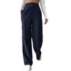 Women Straight Pants Winter Sense High Waist Slimming Warm Casual Solid Color Trousers Female