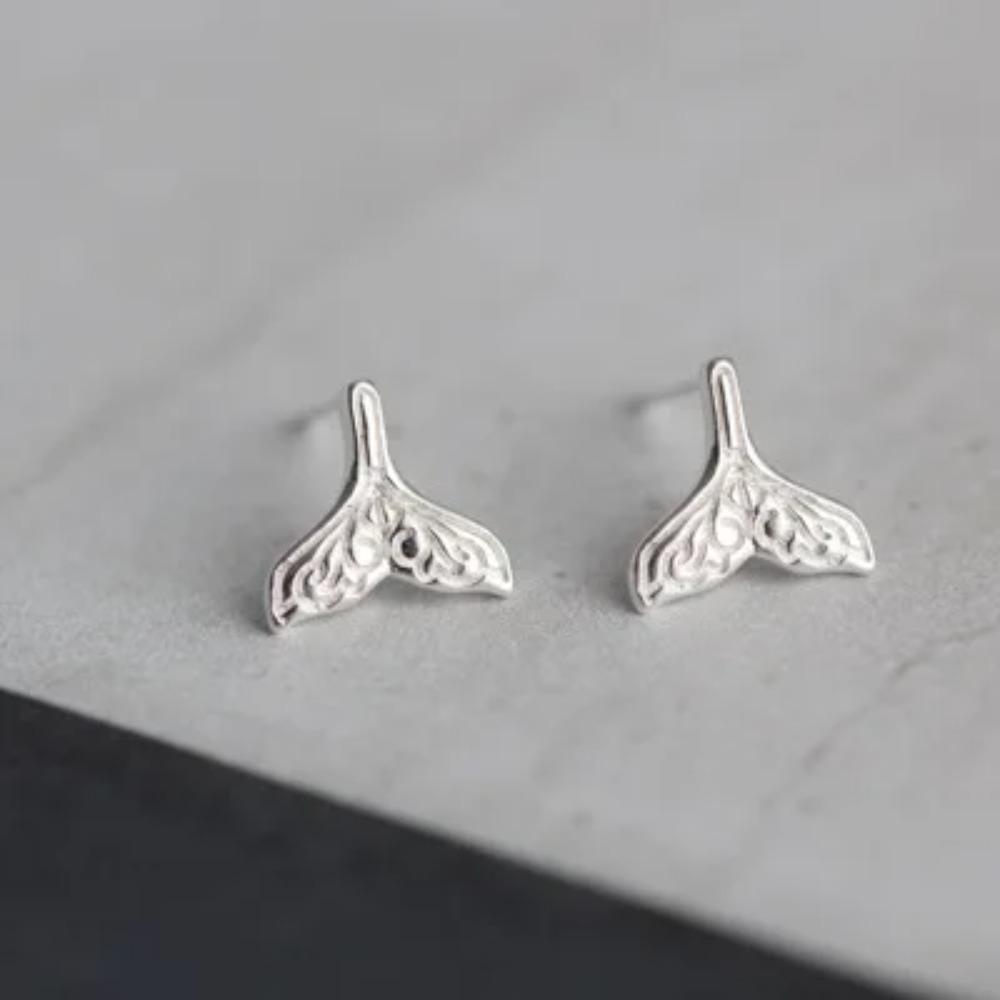 Silver Plated Korean Style Stud Earrings for Women Creative Ear Hole Design Allergy Free Fine Jewelry Accessories