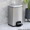 20L Avfallskorg i Rostfritt Stål med Fotpedal