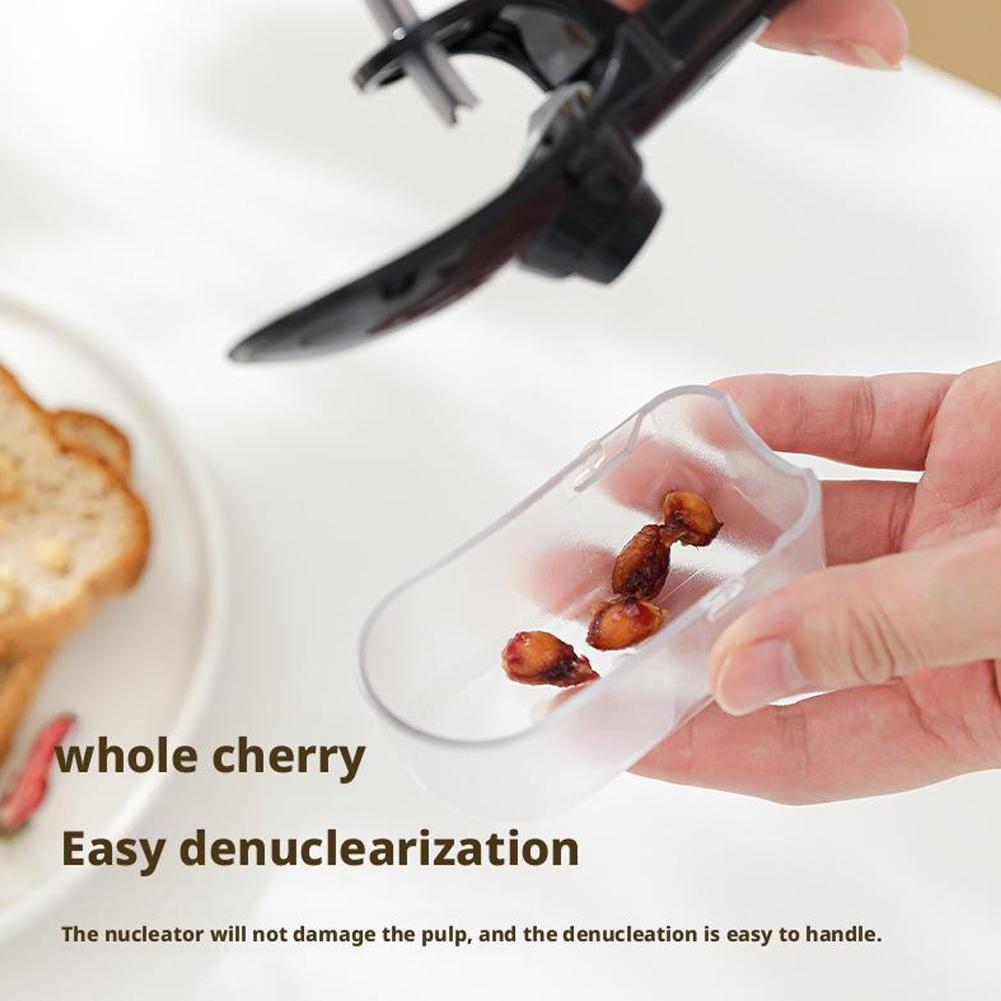 Cherry Seed Remover Reusable Kitchen Tool Press Type Seed Accessory Remover Core Fruit With Container Nuclei Removal Cherry K7Q8