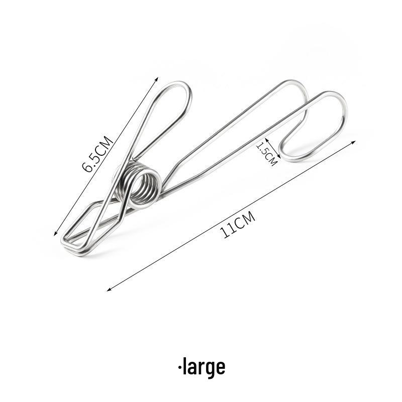 Stainless Steel Hanging Clips with Hooks for Windproof Clothes Drying and Bathroom Organization