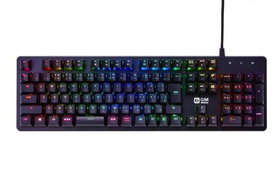 Gaming-Tastatur Blaue Achse Robust Kabelgebunden Mechanisch RGB mit Nummernblock 109 Tasten Japanisches Layout JP GM-JAPAN GM-KB-BK