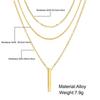 925 Silver Three-Layer Stacking Necklace Women Simple Strip Pendant Waterproof Hypoallergenic Collarbone Chain Jewelry