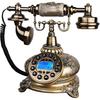 Vintage pevný telefon Retro telefon Starožitný telefon s tlačítkovým vytáčením Staromódní pevný telefon s LCD displejem Keramické šňůrové telefony