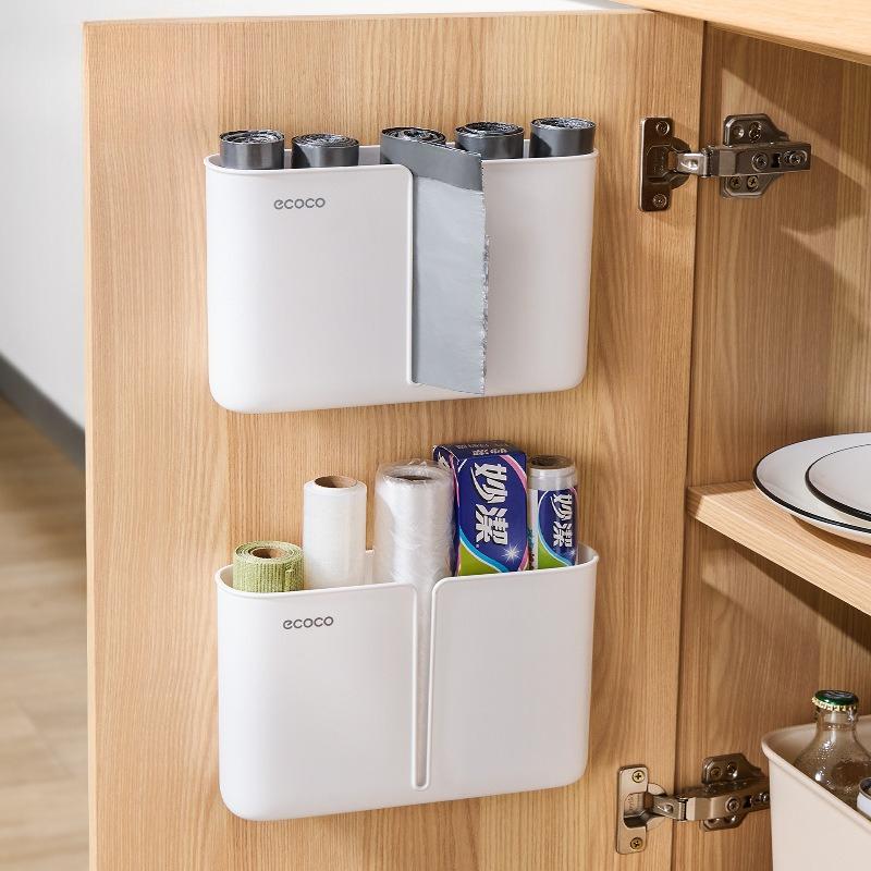 Kitchen Waste Bag Storage Wonder, Plastic Bag Storage Box, Wall-mounted Collector, Placement Box, Non-drilling Storage Rack