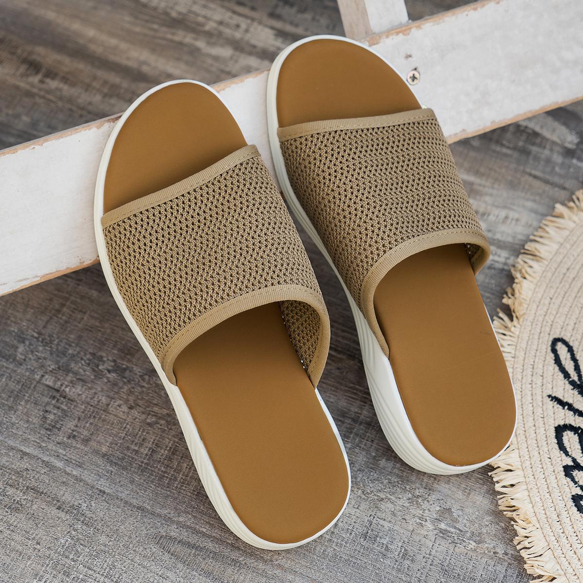 

модные женские сандалии на плоской подошве для дома и улицы летние женские повседневные сандалии на низком каблуке женские эластичные тапочки на каблуке Zapatos Mujer 43 хаки