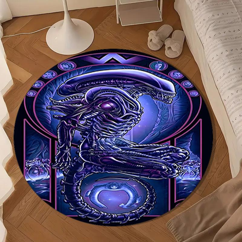 Alien Artwork Round Mat, Anti-slip Circle Carpet Chair Rug For livingroom,Bedroom, Doormat Home Decor Gift Christmas Gifts