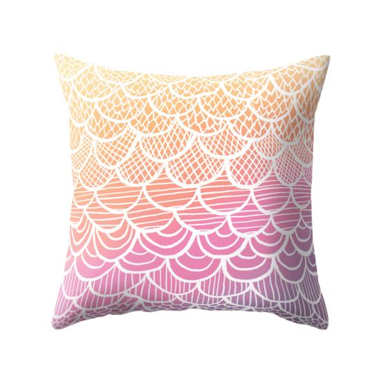 Multicolor Fish Scale Throw Pillow Case Cushion Cover Sofa Bed Car Cafe Decor