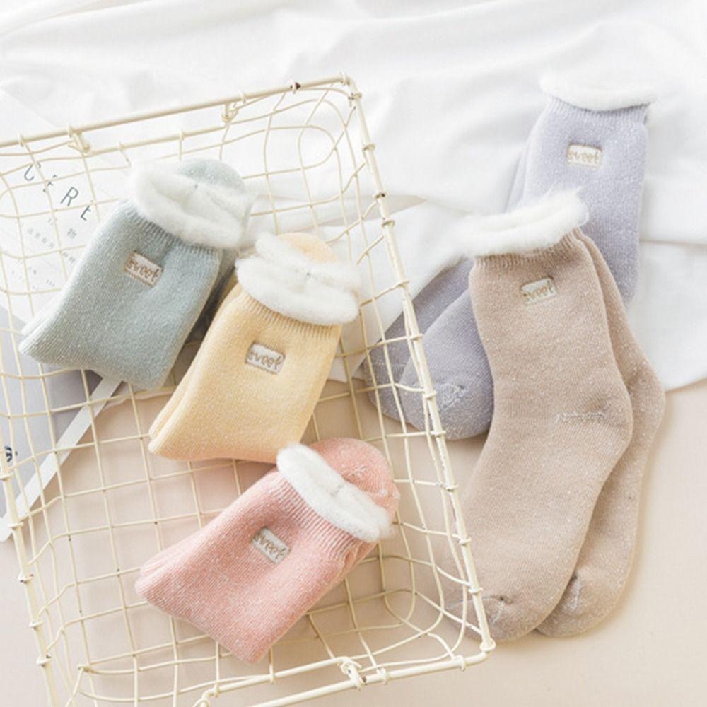 Thermal Warm Mid-calf Socks Home Socks Women Socks Thick Hosiery Winter Plush Socks Terry Socks
