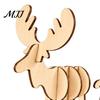 Creative Painting Project for Christmas Wooden Elk and Sleigh Tabletop Ornament, DIY Wood Art Craft Natural Gift Children Festive Holiday Decoration,