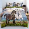 Horses Printed bedding Set Twin Full Queen King Duvet cover Comforter cover set Soft Quilt Pillowcase Animals Bed Linen for gift