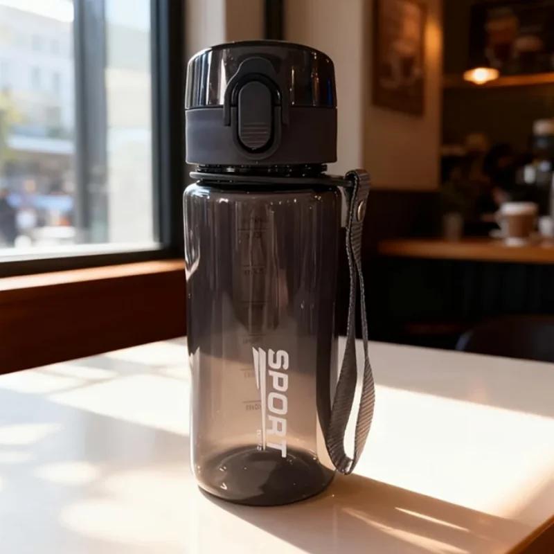400ml/560ml Water Bottle Leakproof Sports Water Bottle Portable Drinking Cup BPA-Free with Capacity Marking for School Office