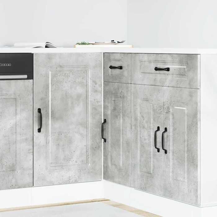 VidaXL Kitchen Cabinet Kalmar Concrete Grey Engineered Wood, Sink Cabinet, Kitchen Cabinet with Drawer 854322