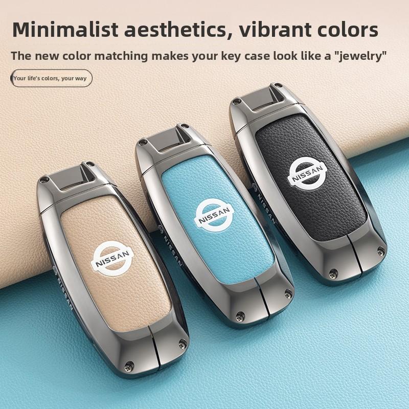 Car Zinc Alloy Key Case For Nissan Versa Maxima Rogue Armada Sentra Qashqai X-Trail 2/3/4/5Buttons 2e022 2023 2024 Accessories